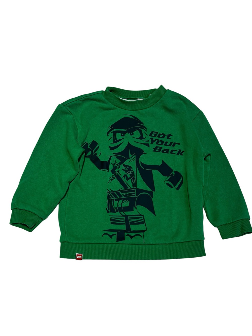 H&M Green Sweatshirt with Navy Ninja LEGO Graphic - Kids